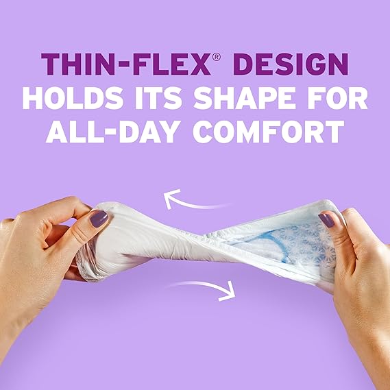 Poise Ultra Thin Incontinence Pads & Postpartum Pads for Bladder Leaks, 5 Drop Maximum Absorbency, Long Length, Packaging May Vary