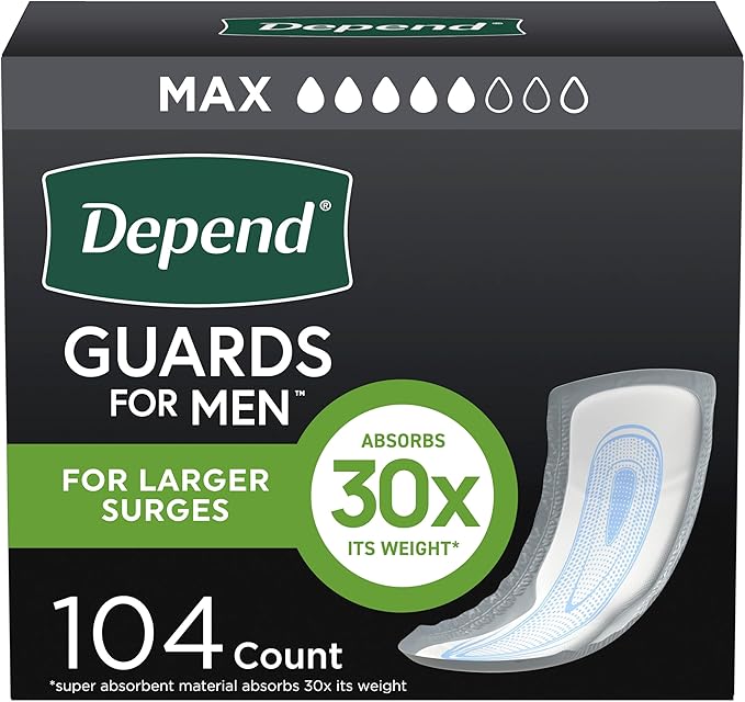 Depend Guards Incontinence Pads for Men, Maximum Absorbency, Packaging May Vary
