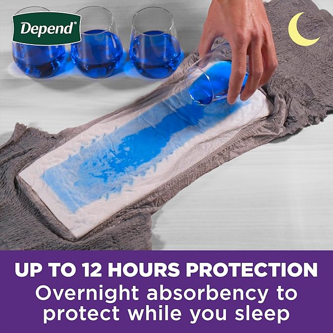 Depend Night Defense Adult Diapers, Incontinence Underwear for Men, Disposable, Overnight, Large, Packaging May Vary