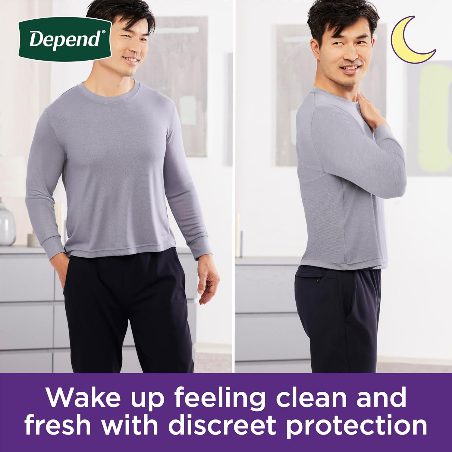 Depend Night Defense Adult Diapers, Incontinence Underwear for Men, Disposable, Overnight, Large, Packaging May Vary