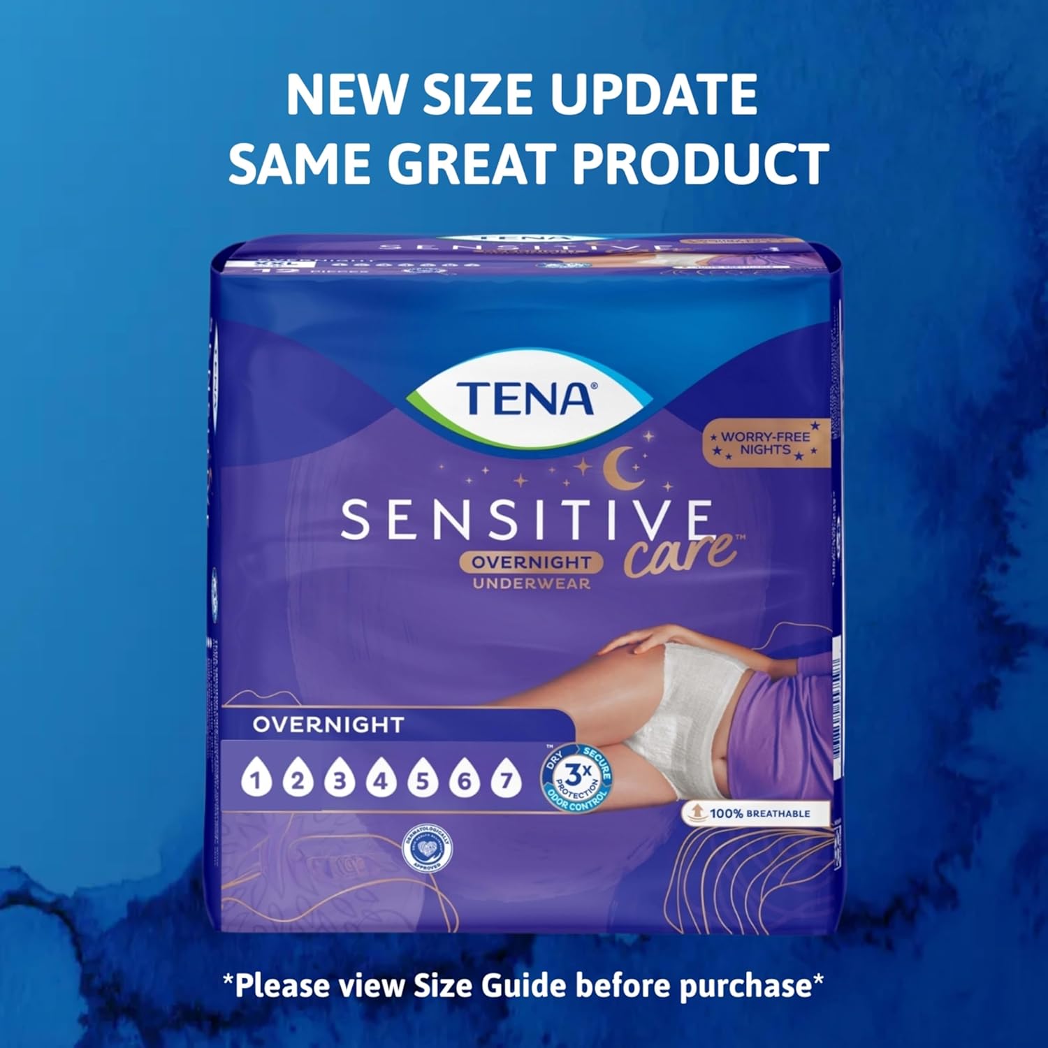 TENA Sensitive Care Overnight Incontinence Underwear for Women, Bladder Control and Postpartum, Extra Large, 56 Count (Waist Size 39in-52in)